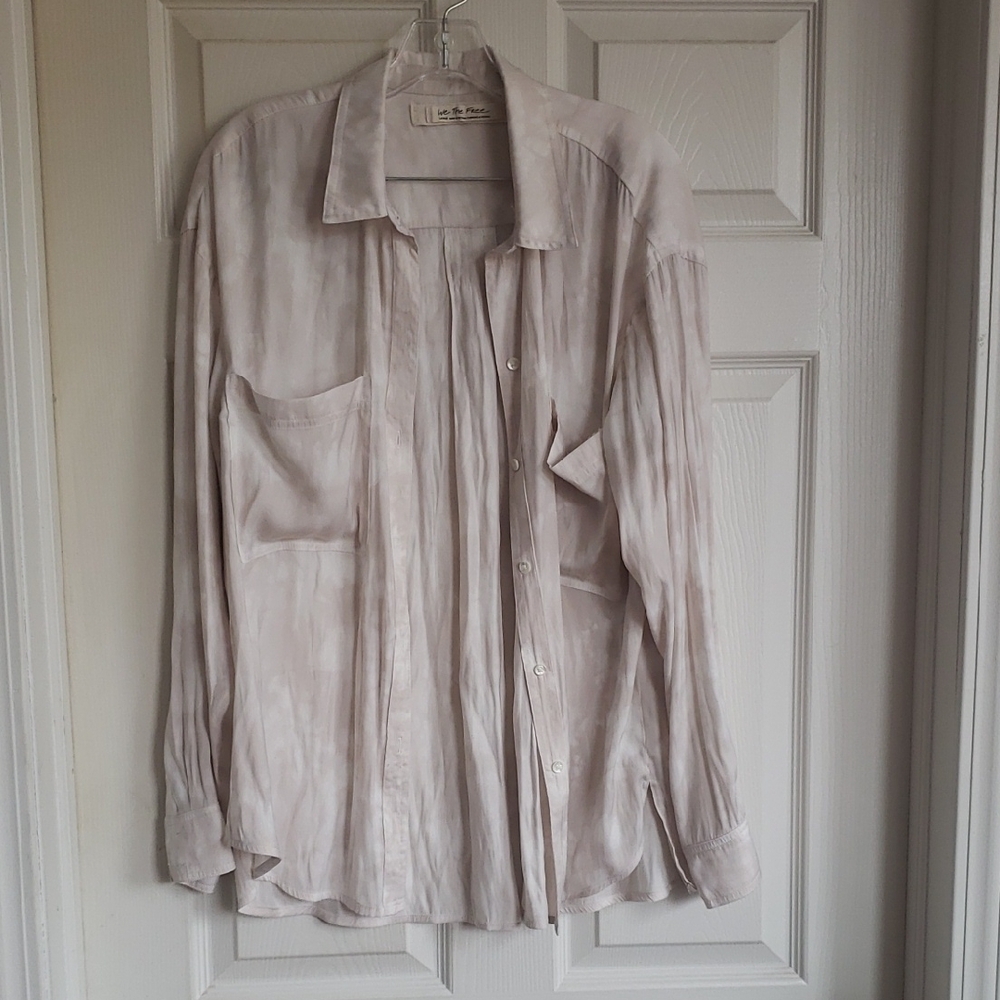 We The Free Pale Blush Button-Down Shirt